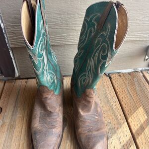 Shyanne Green and Brown Heeled Boots